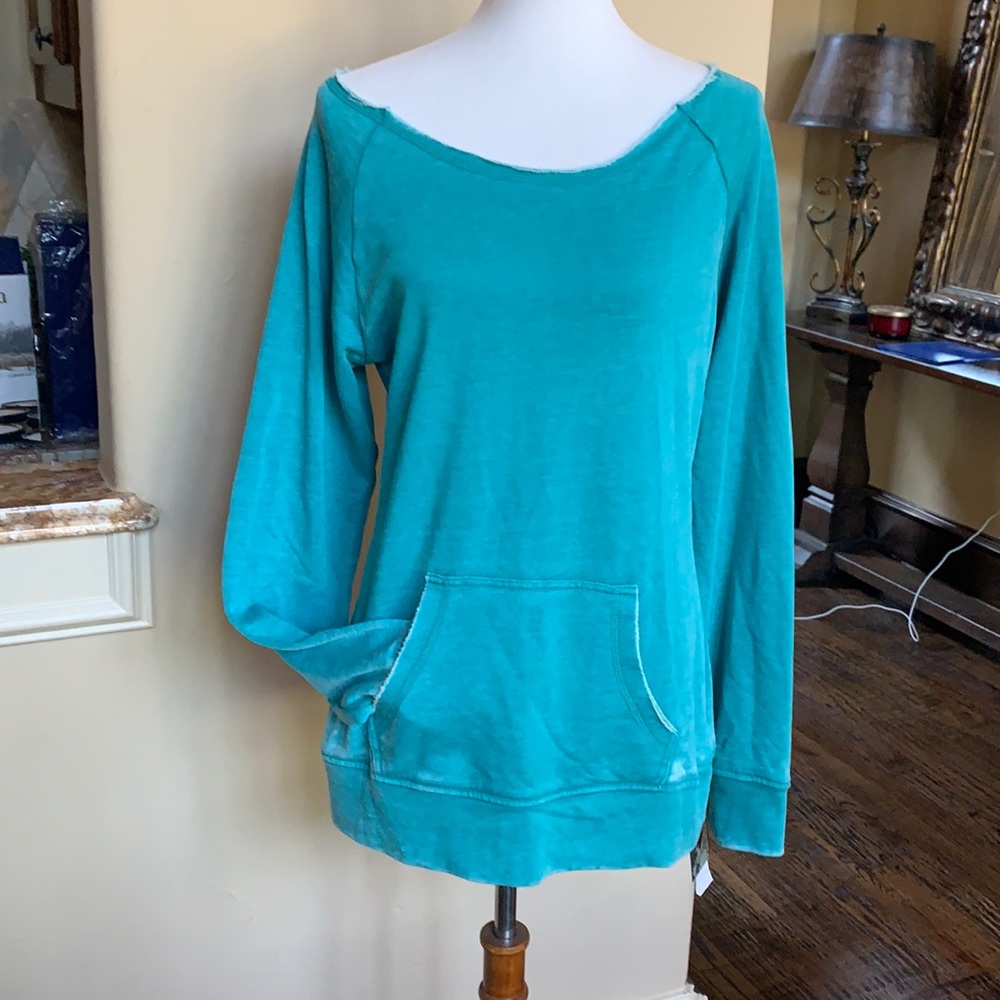 Tropical green long lightweight sweatshirt